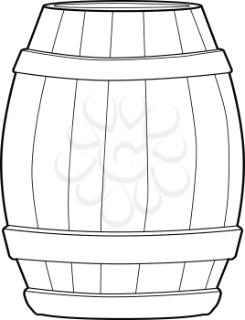 outline illustration of wooden barrel
