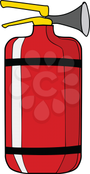 vector illustration of extinguisher, equipment for firefighter