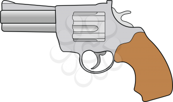 vector illustration of old revolver pistol