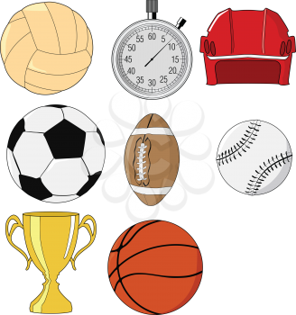 set of illustration of sport objects