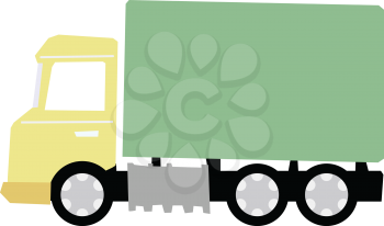 vector cartoon illustration of commercial truck