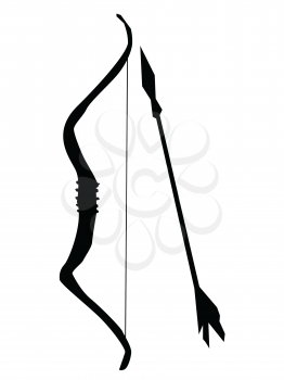 silhouette of bow and arrow, vintage motive