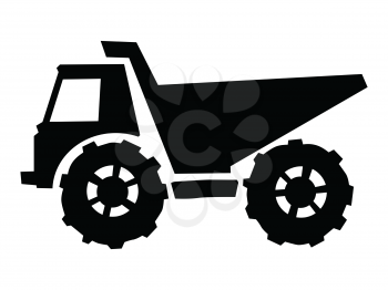 silhouette of dump truck, industrial motive