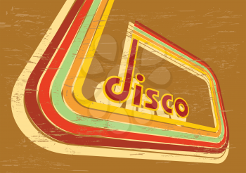 Royalty Free Clipart Image of a Disco Sign