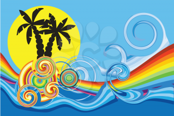 Royalty Free Clipart Image of an Abstract Beach Background