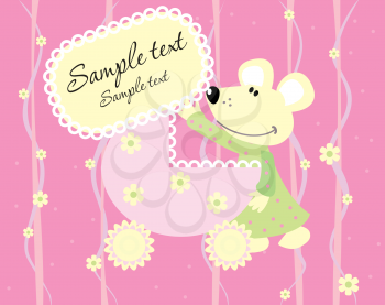 Royalty Free Clipart Image of a Baby Arrival Card