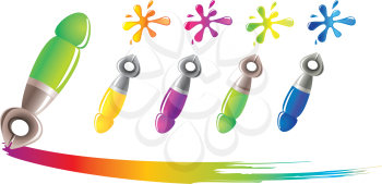Royalty Free Clipart Image of Colorful Pens