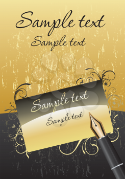 Royalty Free Clipart Image of a Card and a Pen