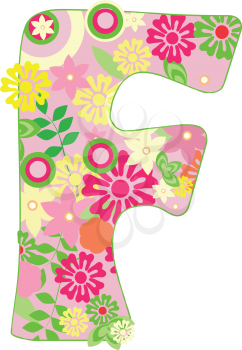 Royalty Free Clipart Image of a Floral Letter