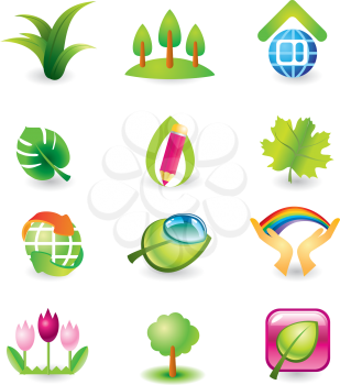 Set of vector design elements. Nature.