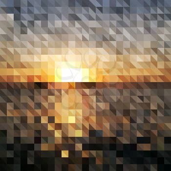 Abstract geometric background - sunrise, low poly style