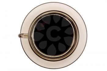 Royalty Free Clipart Image of a Cup of Coffee From Above