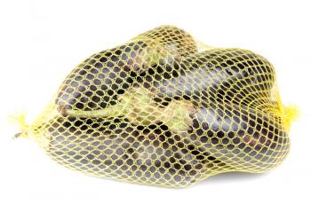 Royalty Free Photo of Eggplants in a Bag