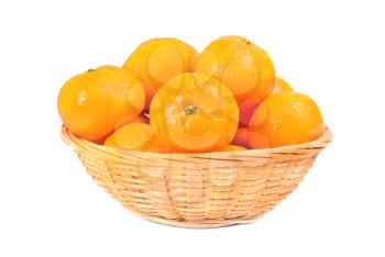 fresh mandarines in  dishes for fruit  over white background

