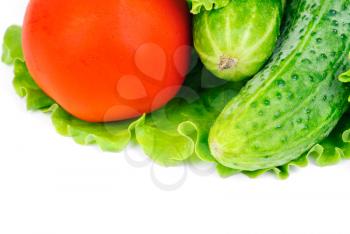 fresh vegetables isolated on white background 