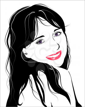 Royalty Free Clipart Image of a Smiling Woman