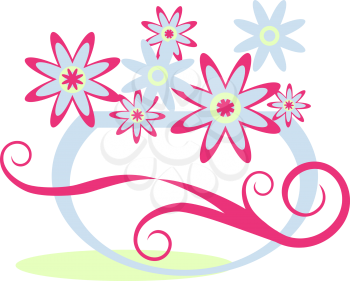 Royalty Free Clipart Image of a Vase With Flowers