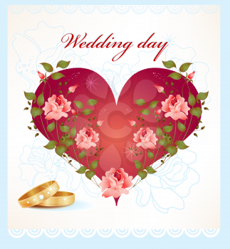 Royalty Free Clipart Image of a Wedding Card