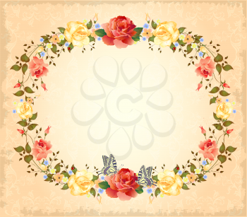 Royalty Free Clipart Image of a Vintage Greeting Card