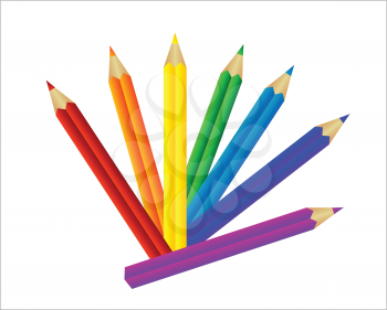 Royalty Free Clipart Image of Pencil Crayons