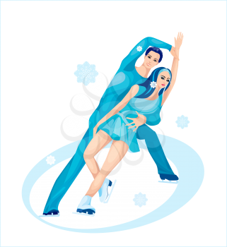 Royalty Free Clipart Image of Figure Skaters