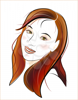 Royalty Free Clipart Image of a Smiling Woman