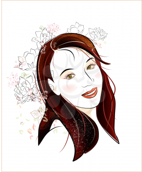 Royalty Free Clipart Image of a Smiling Woman