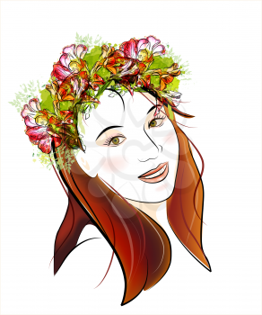 Royalty Free Clipart Image of a Smiling Woman