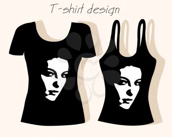 t-shirt design  with girl face