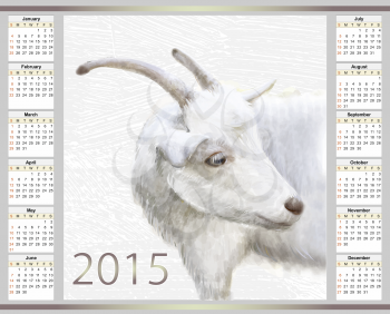 calendar for 2015 with the goat