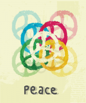 Royalty Free Clipart Image of Peace Signs