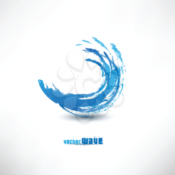 Royalty Free Clipart Image of a Blue Wave Sign