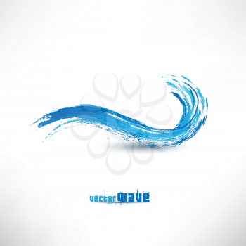 Royalty Free Clipart Image of a Blue Wave Sign