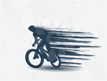 Royalty Free Clipart Image of a Person Riding a Bike