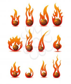flaming basketballs