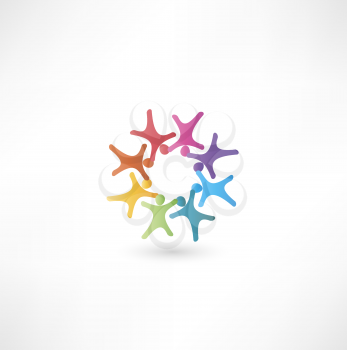 Team symbol. Multicolored people