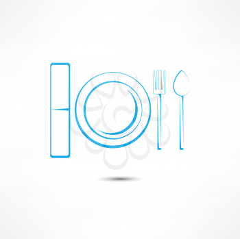 Fork And Spoon And Plate Icon