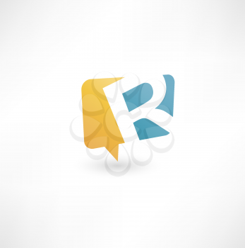 Abstract bubble icon  based on the letter R