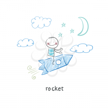man on rocket