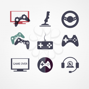 video games icon set