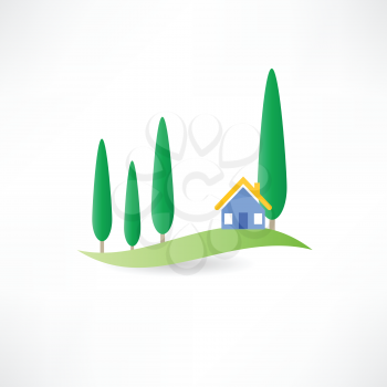 house and trees icon