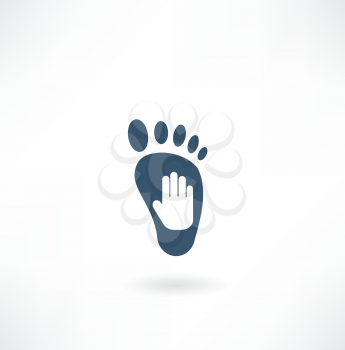 creative foot care icon