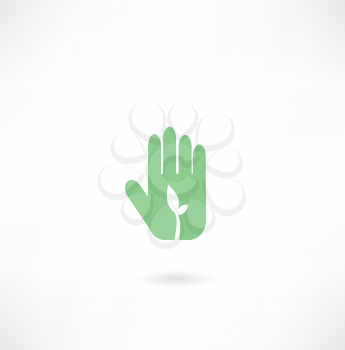 hand with plant icon