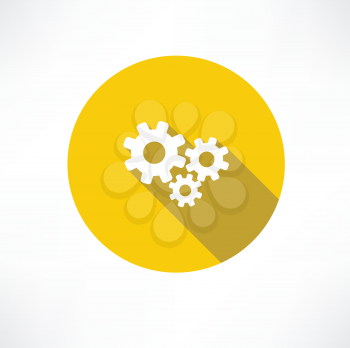 Flat icon of gears
