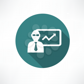 Businessman with graph icon