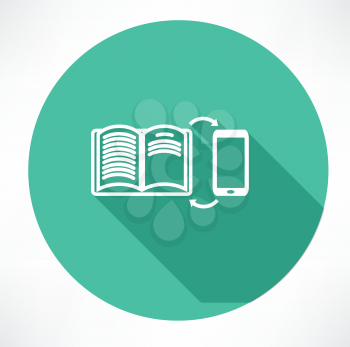 smartphone and book exchange icon