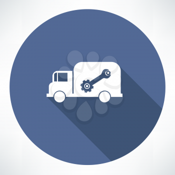 truck with wrench and nut icon
