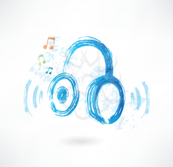 headphones grunge icon
