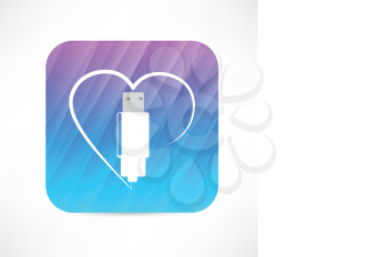 usb in the heart icon