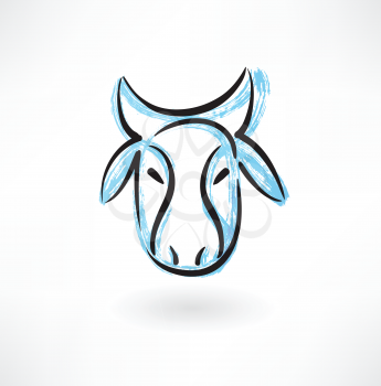 cow's head grunge icon